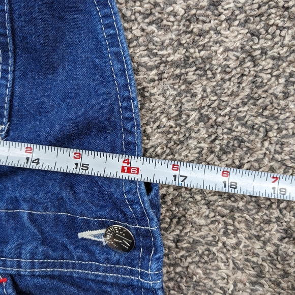 Vintage 1950s Madewell Denim Overalls Flannel Lined Workwear Blue Size 31x34 - Picture 10 of 12